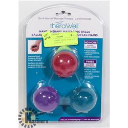 NEW THERAWELL HAND THERAPY MASSING BALLS SET