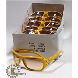 BOX OF DESIGNER YELLOW SUNGLASSES