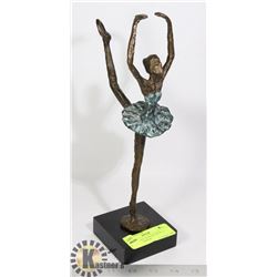 "BALLERINA" IN WOOD BASE, 11 INCHES IN HEIGHT