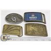 Image 1 : BELT BUCKLES (4) ASSORTED OIL COMPANY LOGOS