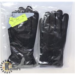 2PK LADIES LEATHER GLOVES MEDIUM