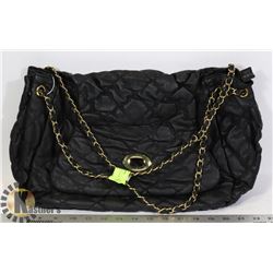 NEW BLACK FAUX LEATHER WOMENS PURSE