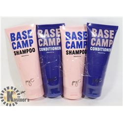 TWO BOTTLES OF BASE CAMP SHAMPOO AND TWO BOTTLES