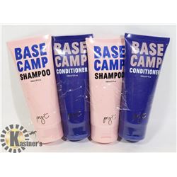 TWO BOTTLES OF BASE CAMP SHAMPOO AND TWO BOTTLES
