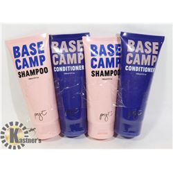 TWO BOTTLES OF BASE CAMP SHAMPOO AND TWO BOTTLES