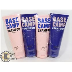 TWO BOTTLES OF BASE CAMP SHAMPOO AND TWO BOTTLES