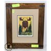Image 1 : ESTATE FRAMED AND DOUBLE MATTED MOOSE PRINT