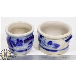 2 PIECE SALT GLAZE POTTERY. ESTATE