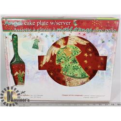 ANGEL CAKE PLATE WITH SERVER