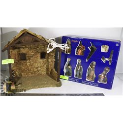 NATIVITY CRECHE WITH FIGURINES- CHRISTMAS