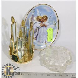 SANDRA KUCK ANGEL KISSES/ GLASS ANGEL/CANDLEHOLDER
