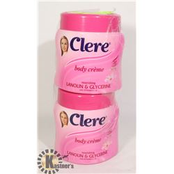 TWO CLERE BODY CREAME TUBS