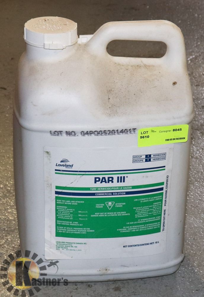 10L JUG OF PAR III TURF HERBICIDE COMMERCIAL 10L JUG OF PAR III TURF HERBICIDE COMMERCIAL