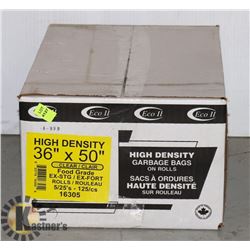 CASE OF HIGH DENSITY 36" X 50" GARBAGE BAGS
