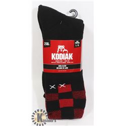 2PK OF KODIAK WOOL BLEND SOCKS; SIZE L/G