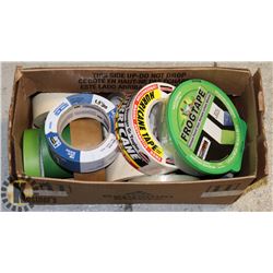 PAINTERS TAPE & PACKING TAPE- BOX LOT 12+ ROLLS