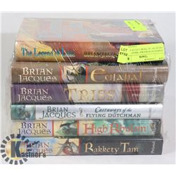 HARDCOVER BOOKS "BRIAN JACQUES" AUTHOR- LOT OF 6