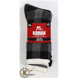 2PK OF KODIAK WOOL BLEND SOCKS; SIZE L/G