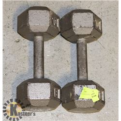 CAST IRON HEX WEIGHTS- 2 X 20 LB
