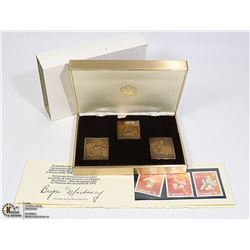 OLYMPIC SCULPTURES AND STAMPS SET
