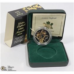 STERLING SILVER COIN GOLDEN DAFFODIL