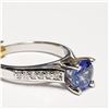 Image 4 : 95) 14KT WHITE GOLD SAPPHIRE & DIAMOND RING.