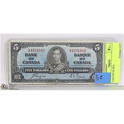 CAD 1937 $5 BILL