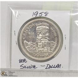 1958 TOTEM POLE SILVER DOLLAR