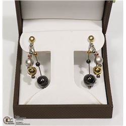 NEW PAIR OF STUD-HANGING BALL EARRINGS