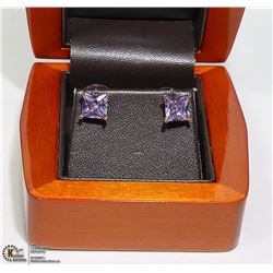 PAIR OF NEW CUBIC ZIRCONIA STUD EARRINGS