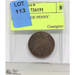 CAD 1876 LARGE PENNY