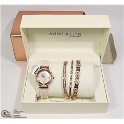 NEW ANNE KLEIN CERAMIC WATCH SET SWAROVSKI