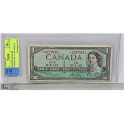 1954 CANADIAN DOLLAR REPLACEMENT BILL *X/F PREFIX