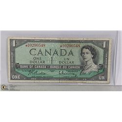 1954 CANADIAN DOLLAR REPLACEMENT BILL *A/A PREFIX