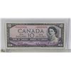 Image 1 : 1954 CANADIAN REPLACEMENT $10 BILL *B/D PREFIX