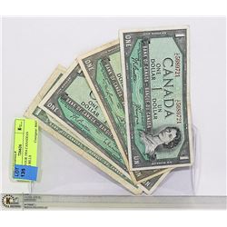LOT OF FOUR 1954 CANADIAN DOLLAR BILLS