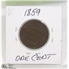 Image 1 : 1859 QUEEN VICTORIA LARGE CENT