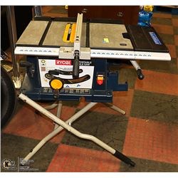 RYOBI TABLE SAW WITH ROLLING STAND