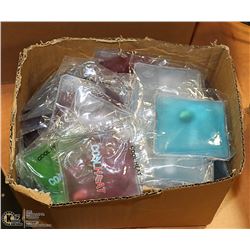 BOX OF APPROX 70 INDIVIDUAL / REUSABLE HAND,POCKET