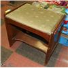 Image 1 : WOODEN FOOT STOOL WITH PADDING 20 X 14 X 17