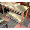 Image 1 : WOOD & STAINLESS STEEL KITCHEN CART 4FT X 2FT X 38