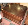 Image 1 : LARGE WOOD SQUARE COFFEE TABLE WITH DRAWERS