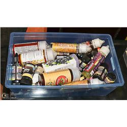 LARGE BIN OF VAPE JUICE * VARIOUS SIZES, STRENGTHS