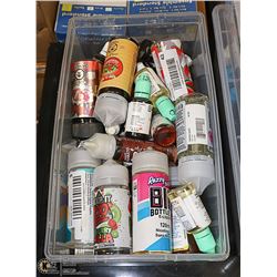 LARGE BIN OF VAPE JUICE * VARIOUS SIZES, STRENGTHS
