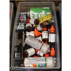 LARGE BIN OF VAPE JUICE * VARIOUS SIZES, STRENGTHS