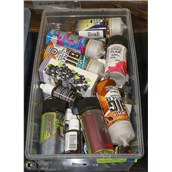 LARGE BIN OF VAPE JUICE * VARIOUS SIZES, STRENGTHS
