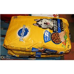 THREE 18KG BAGS OF PEDIGREE CHICKEN AND VEG.