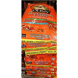 SEVEN 18KG BAGS OF MEATY CHUNKS AND GRAVY DOG FOOD