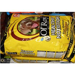 TWO 20KG BAGS OF OL'ROY SLOW ROASTED CHICKEN