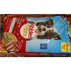THREE 18KG BAGS OF KIBBLES 'N BITS PORK AND
